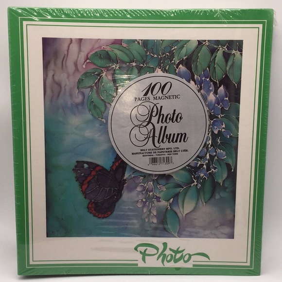 Vintage 100 Page Magnetic Photo Album Butterfly - Picture 1 of 11